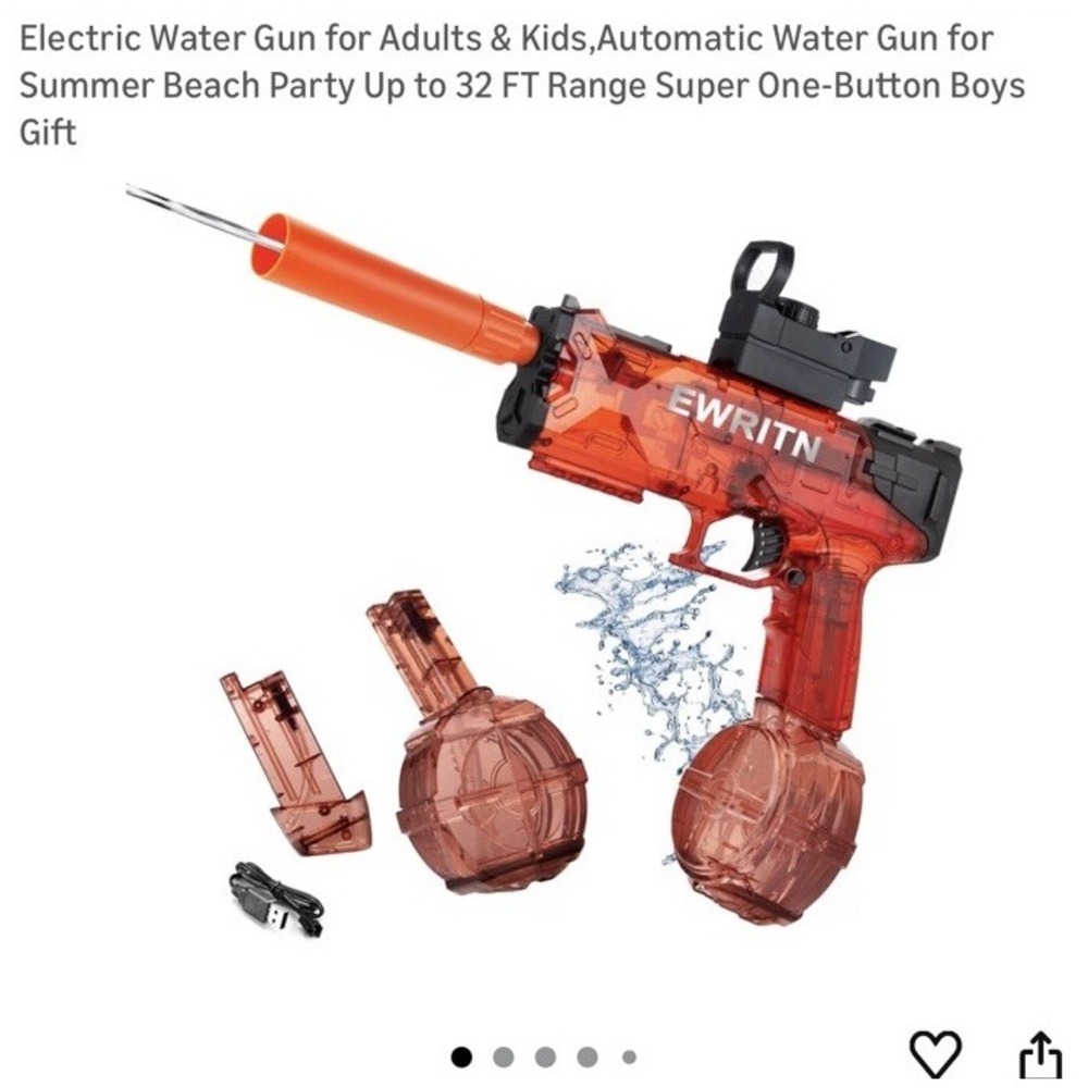 Electric Water Gun for Adults Kids, Automatic Squirt with a Long Range...